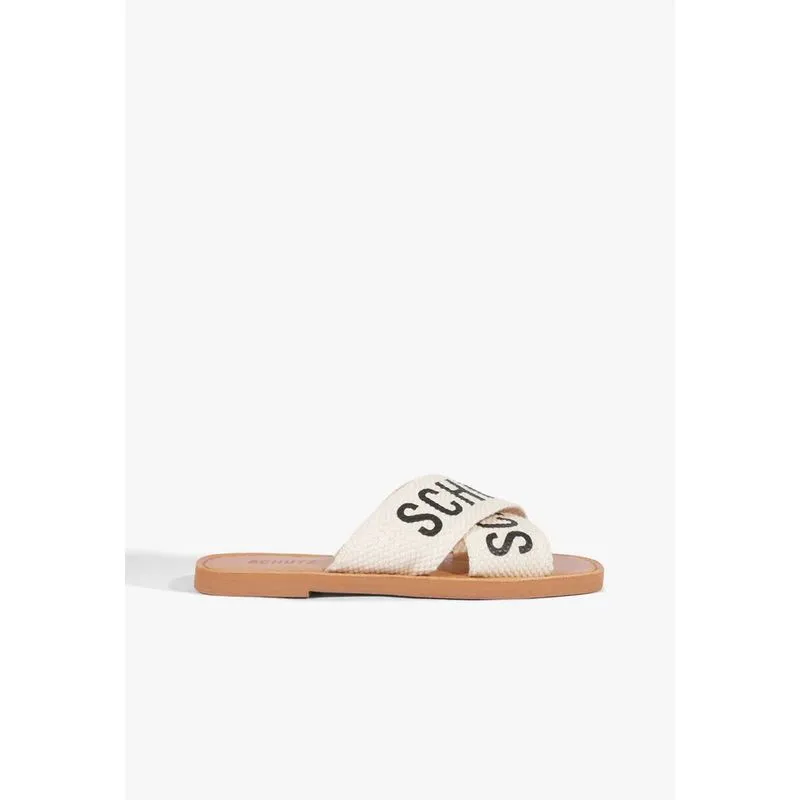 Sandália Schutz Rasteira X Schutz Logo Branco e Preto FITA ALG 40 - CRU - 40