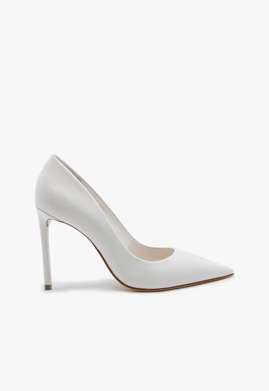 Lou High Stiletto White Pump 8.5 / White / Napa