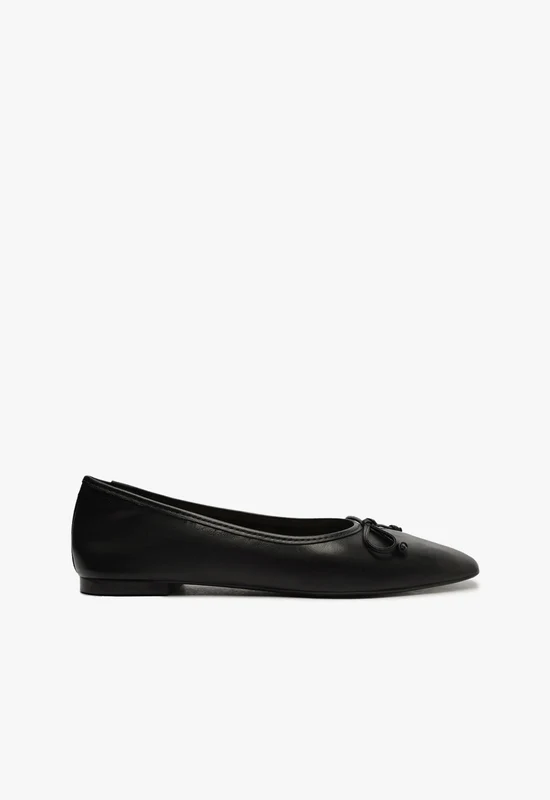 Arissa Black Leather Ballet Flat 5.5 / Black / Nappa Leather