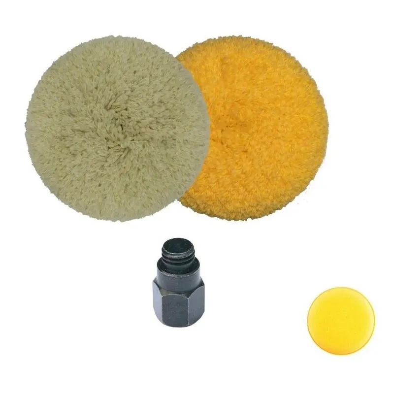 Kit Polimento 2 Boinas Dupla Face 7 Polegadas Mas Adaptador