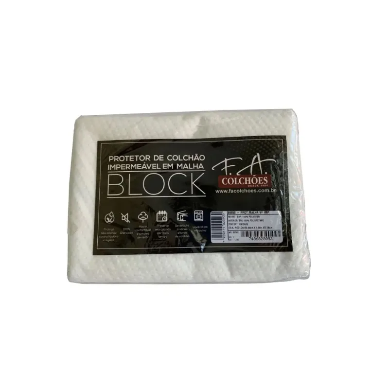 Protetor Impermeável Block Malha para Colchão, F.A. Colchões, Viúva 108 x 198 cm