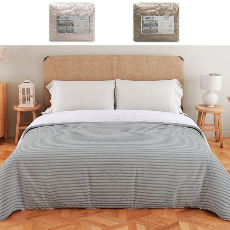 Coberdrom Cobertor Queen Aveludado Manta Soft com Sherpa Dupla Face 220X260cm - bf Colchões