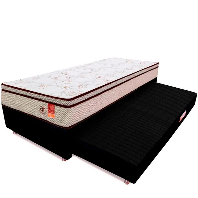 Cama Box Solteirão Colchão Molas Ensacadas Bicama Auxiliar De Espuma 97x203x55cm - bf Colchões