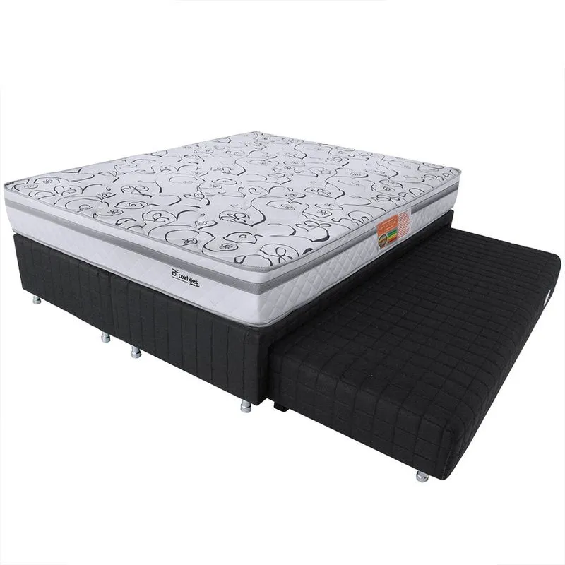 Cama Box com Auxiliar e Colchão Queen Firme Espuma D28 158x198m bf Colchões