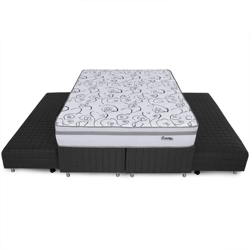 Cama Box Queen Ortopédica com Duas Camas Auxiliares 158x198cm bf Colchões