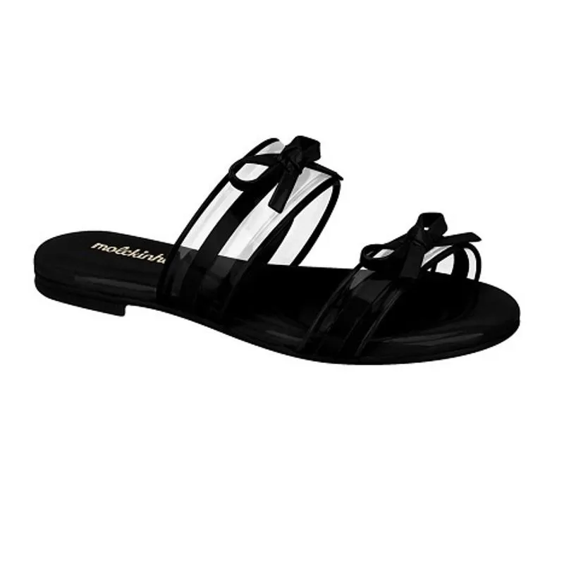 Rasteira Molekinha Verniz Cristal Preto 2309.229