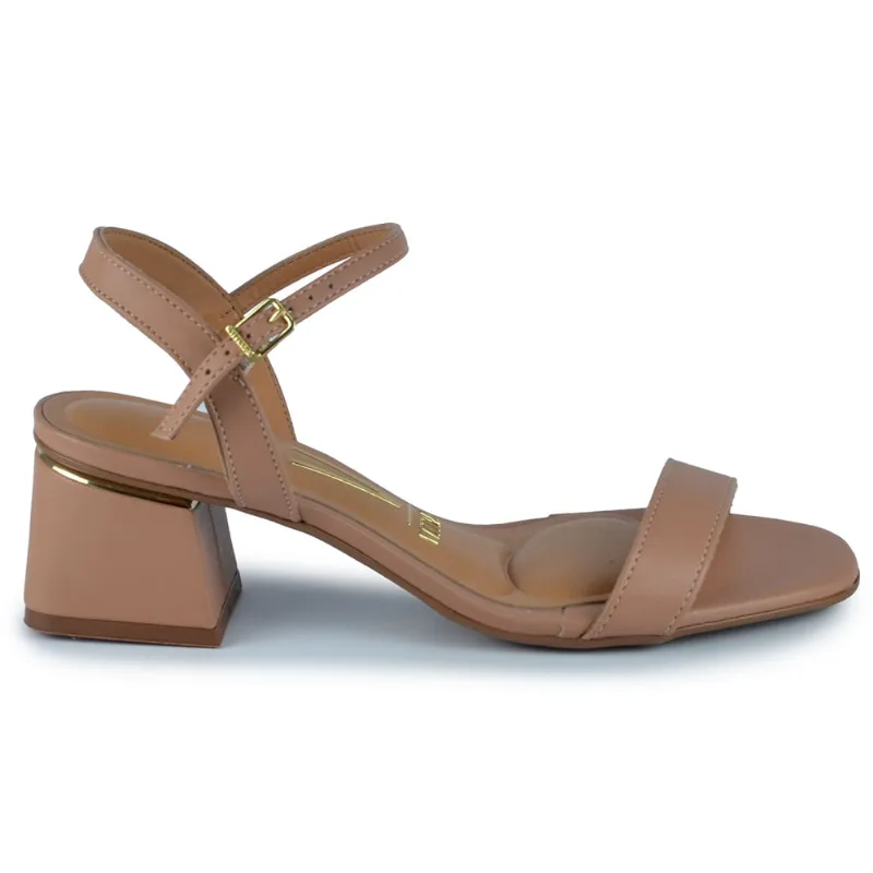 Sandália Vizzano Feminina Salto Alto Bloco 6428.101 PELICA 7286 PELICA NUDE 36