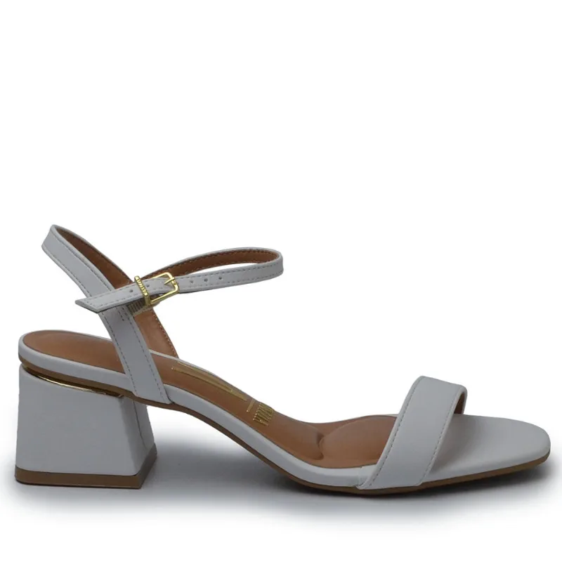 Sandália Vizzano Feminina Salto Alto Bloco 6428.101 PELICA 7286 PELICA BCO 35