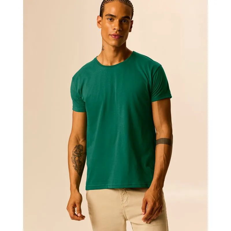 Camiseta Original Masculina Decote Redondo Em Algodão Verde - G