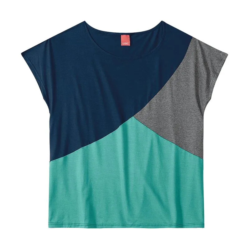 Blusa Plus Size Feminina Com Estampa Multicolor PP/XGG - 1000070604-MARINHO-XGG