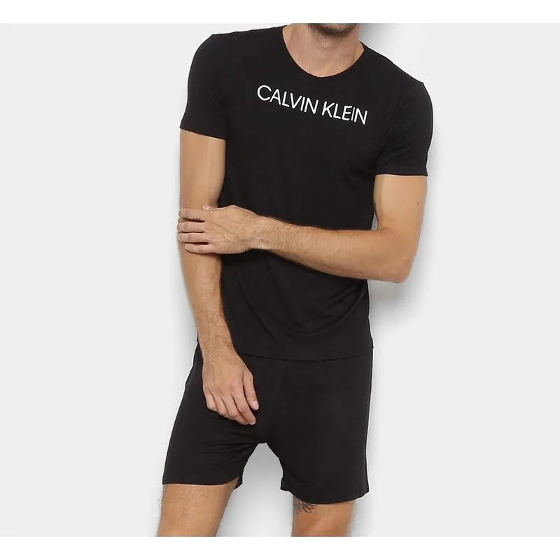 Pijama masculino manga curta E bermuda calvin klein