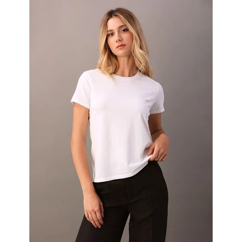 Camiseta Feminina Slim Estampa Mini Calvin Klein Jeans - Branco Camiseta Feminina Slim Estampa Mini Calvin Klein Jeans Branco g
