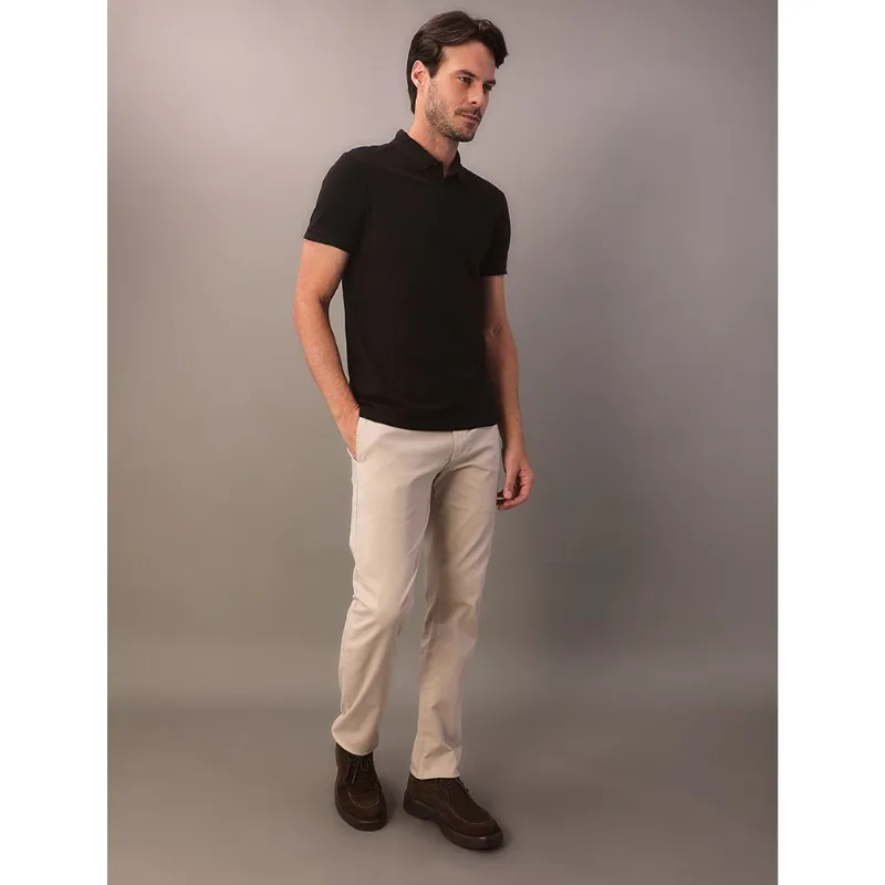 Camisa Polo Masculina Básica Sem Friso Calvin Klein - Preto Camisa Polo Masculina Básica Sem Friso Calvin Klein Preto Gg