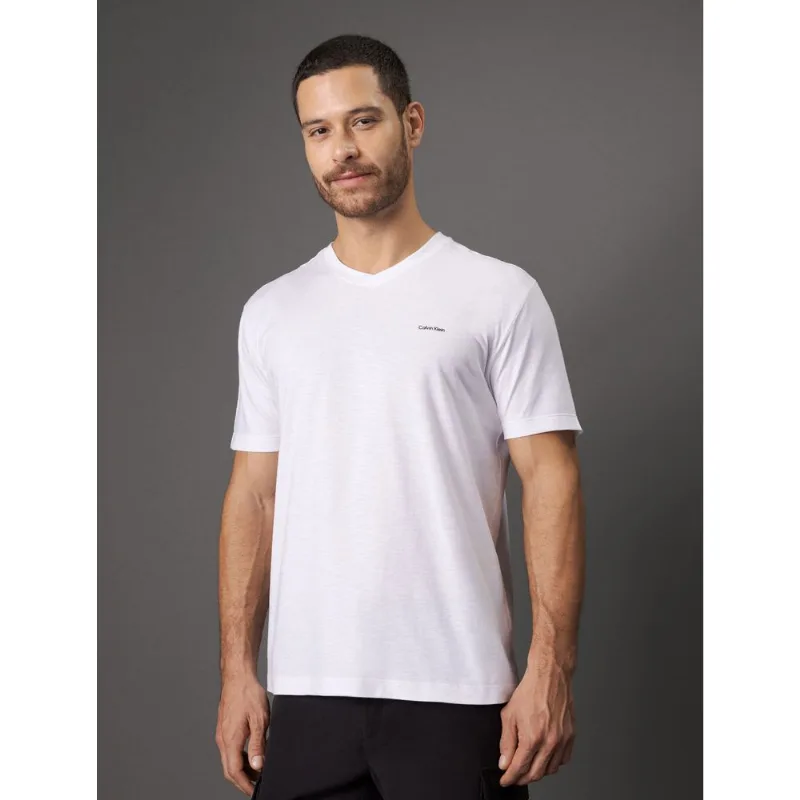 Camiseta Masculina Slim Flamê Calvin Klein - Branco Camiseta Masculina Slim Flamê Calvin Klein Branco p