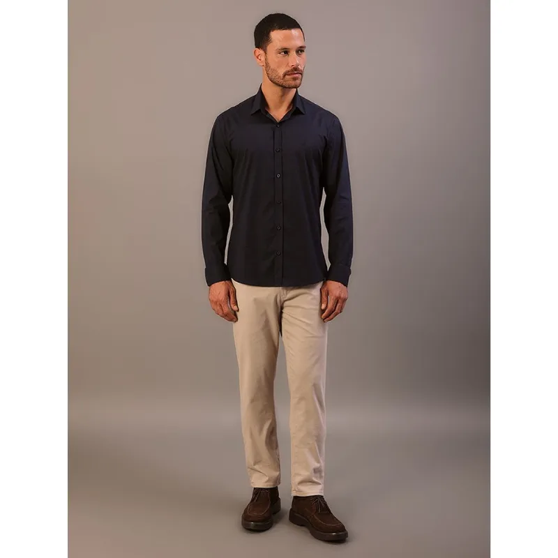 Camisa de Manga Longa Masculina Regular Estampa Ck Bordada Calvin Klein - Azul Marinho Camisa de Manga Longa Masculina Regular Estampa Ck Bordada Calvin Klein Azul Marinho 2