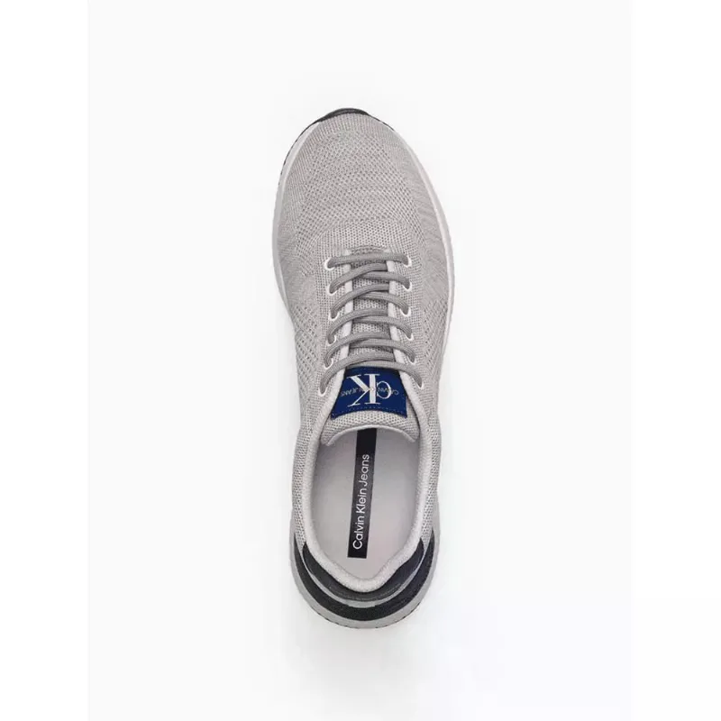 Tenis Calvin Klein Baixo Runner Trico Basico Cinza Claro