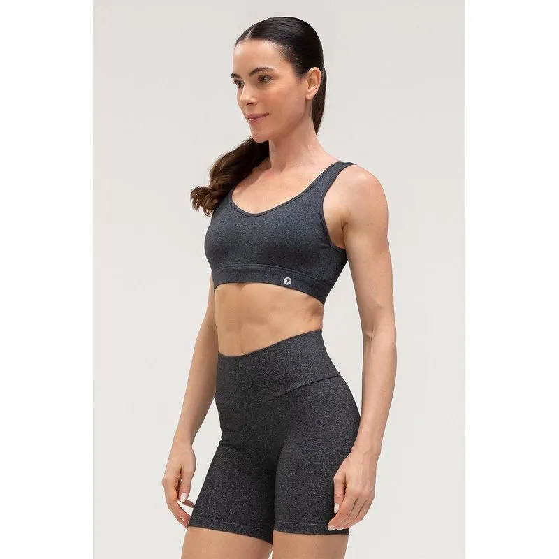 TOP FECHO HIGH COMPRESSION BOJO REMOVÍVEL - ESSENTIALS 26 - MESCLA PRETO GG