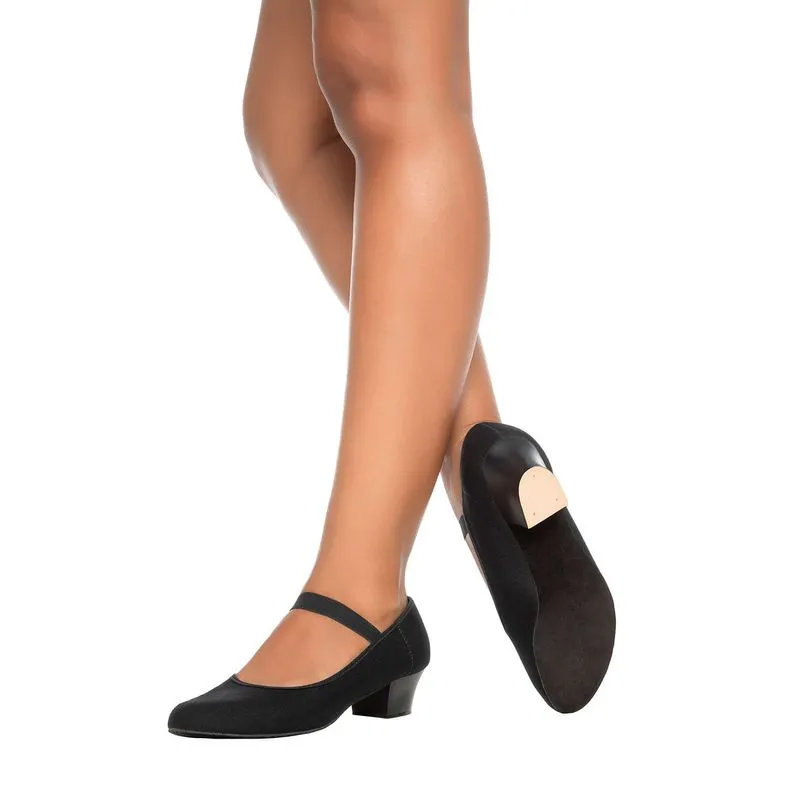 RO14 - Sapato para exame da Royal com salto de 4 cm Preto/Preto 38