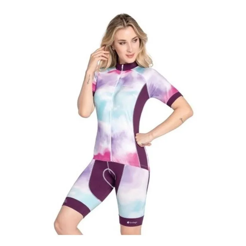 Camisa Ciclista Feminina, Ziper Total, Manga Curta - Trinys