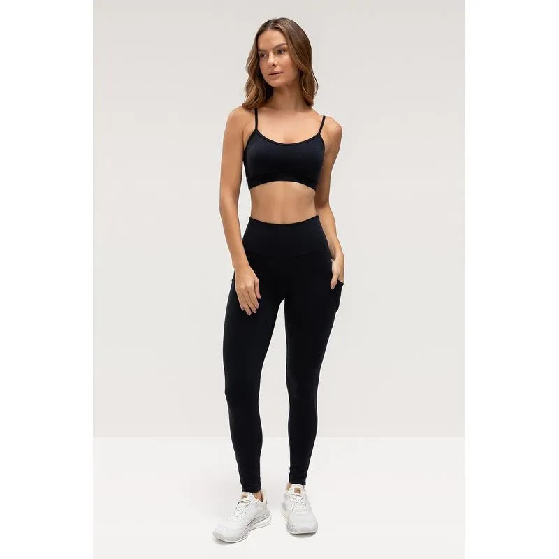 CALÇA LEGGING HIGH COMPRESSION COM BOLSO - ESSENTIALS 26 - PRETO GG