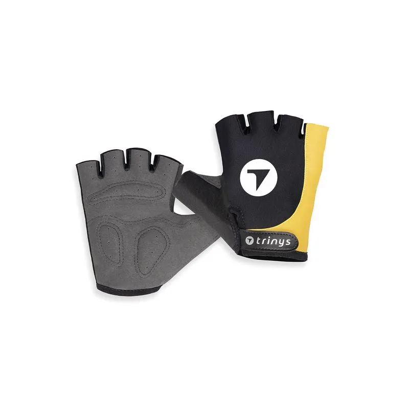 LUVAS DE CICLISMO UNISSEX COM PROTEÇÃO - COR PRETO/AMARELO P\S