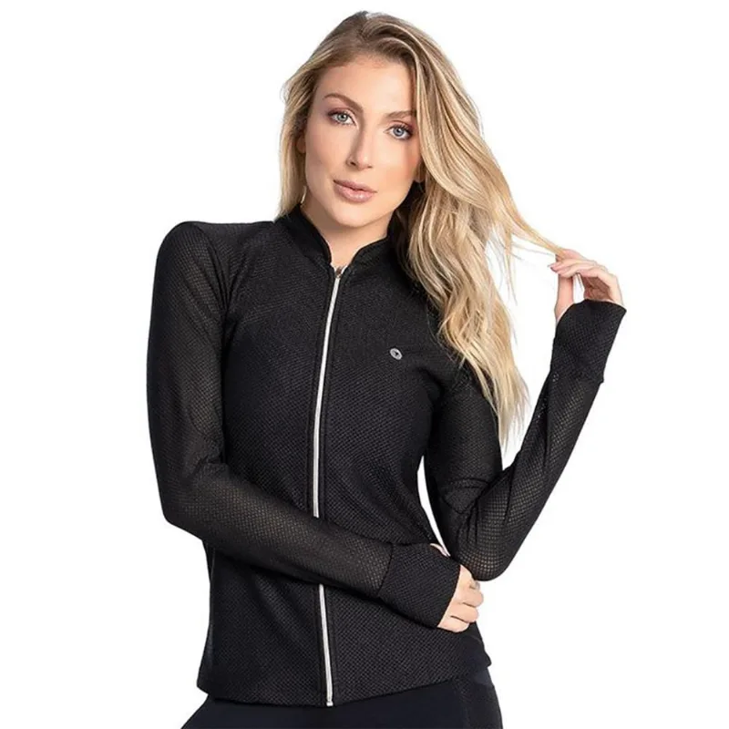 Jaqueta Trinys com abertura no polegar F-14510 Feminina G / Preto.