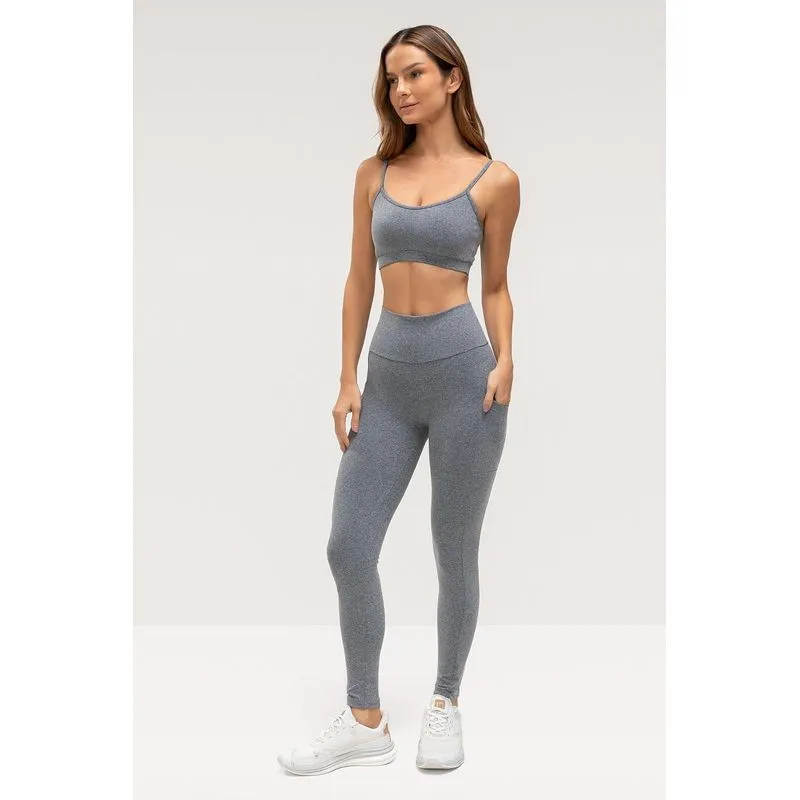 CALÇA LEGGING HIGH COMPRESSION COM BOLSO - ESSENTIALS 26 - MESCLA FORTE M/M