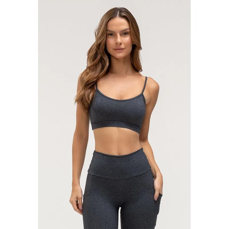 TOP HIGH COMPRESSION COM BOJO REMOVÍVEL - ESSENTIALS 26 - MESCLA PRETO GG