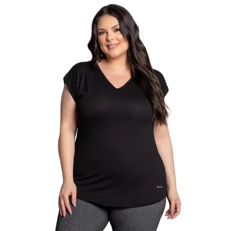 Camiseta Trinys Fluidity Essential A-874 Plus Size Preto Feminina G2 / Preto.