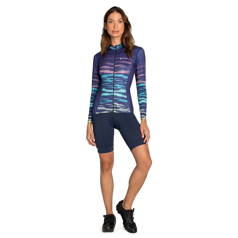 CAMISA CICLISMO FEMININA MANGA LONGA PRO - SL1647 G/L