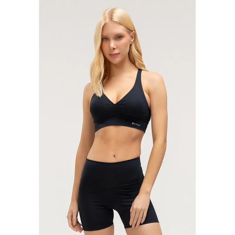TOP FLEX DECOTE V COM BOJO REMOVÍVEL - ESSENTIALS 26 - PRETO P
