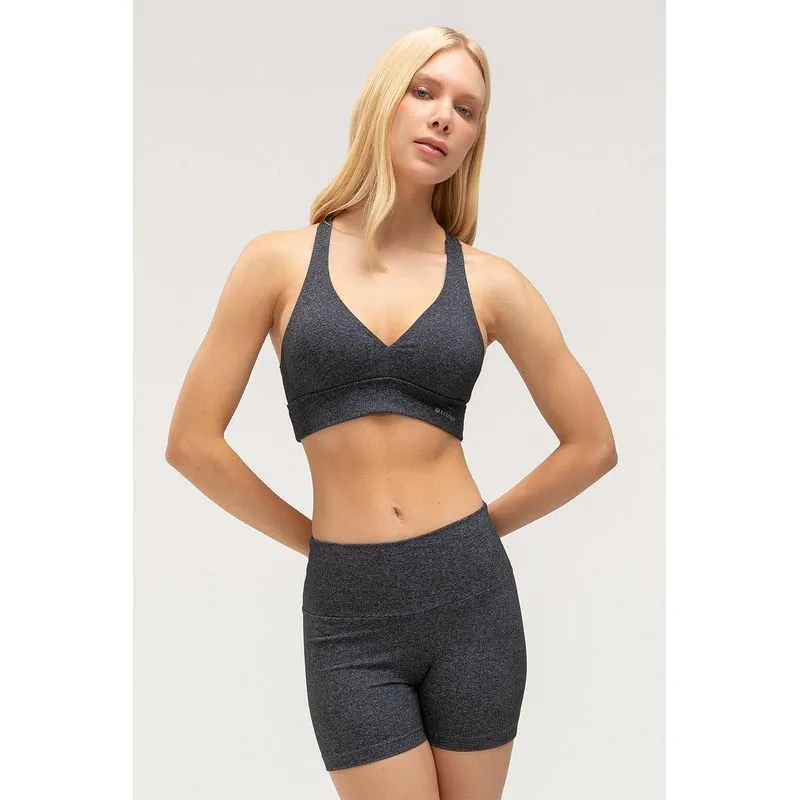 TOP FLEX DECOTE V COM BOJO REMOVÍVEL - ESSENTIALS 26 - MESCLA PRETO M