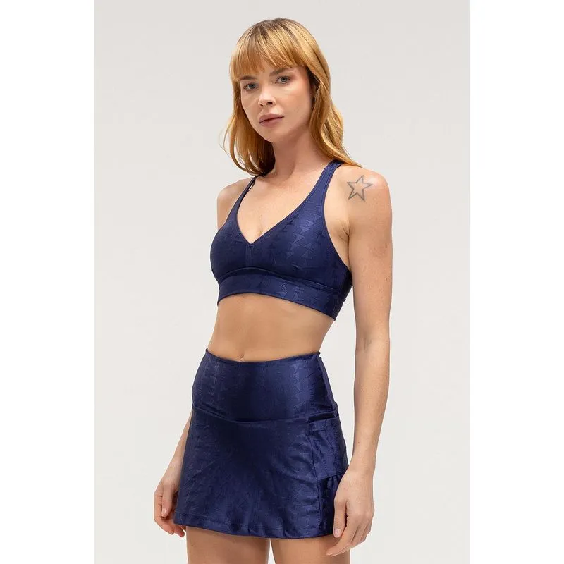 TOP JACQUARD ID DECOTE V COM BOJO REMOVÍVEL - ESSENTIALS 26 - MARINHO P