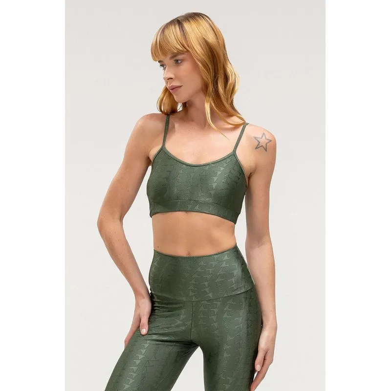 TOP JACQUARD ID COM BOJO REMOVÍVEL - ESSENTIALS 26 - VERDE CROCO M