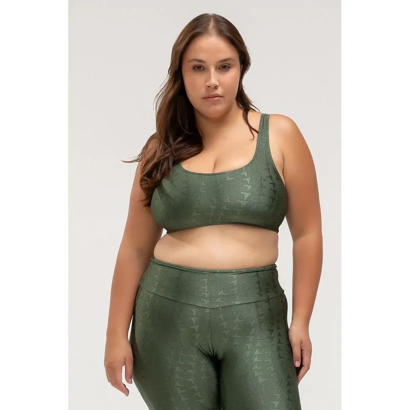 TOP JACQUARD ID PLUS SIZE - ESSENTIALS 26 - VERDE CROCO G