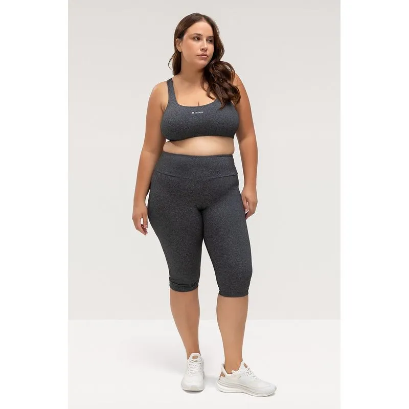 CALÇA CORSÁRIO FLEX PLUS SIZE - ESSENTIALS 26 - MESCLA PRETO M