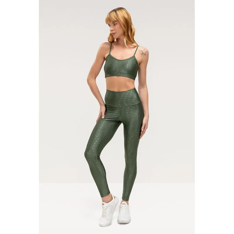 CALÇA LEGGING JACQUARD ID - ESSENTIALS 26 - VERDE CROCO GG