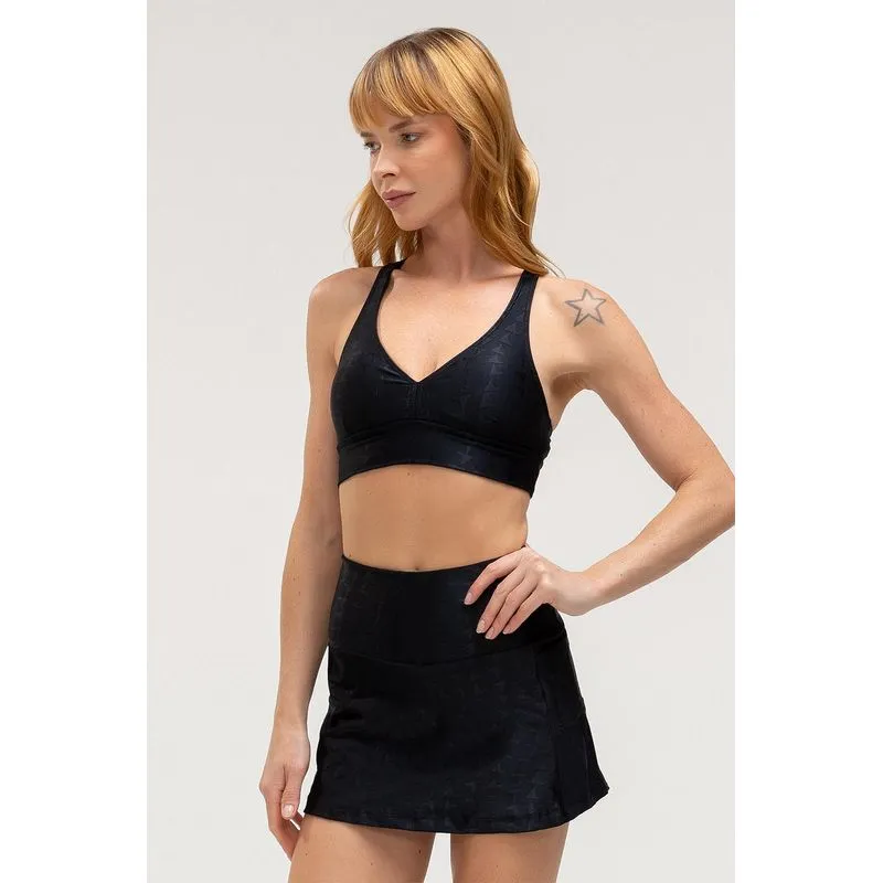TOP JACQUARD ID DECOTE V COM BOJO REMOVÍVEL - ESSENTIALS 26 - PRETO M