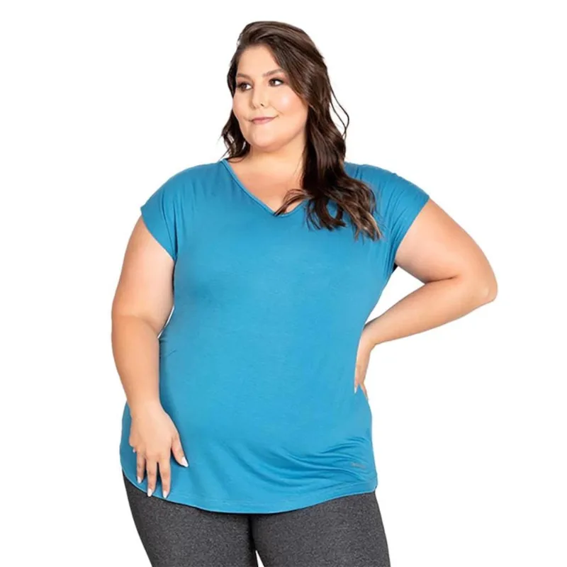 Camiseta Trinys Fluidity Essential A-874 Plus Size Feminina G3 / AZUL