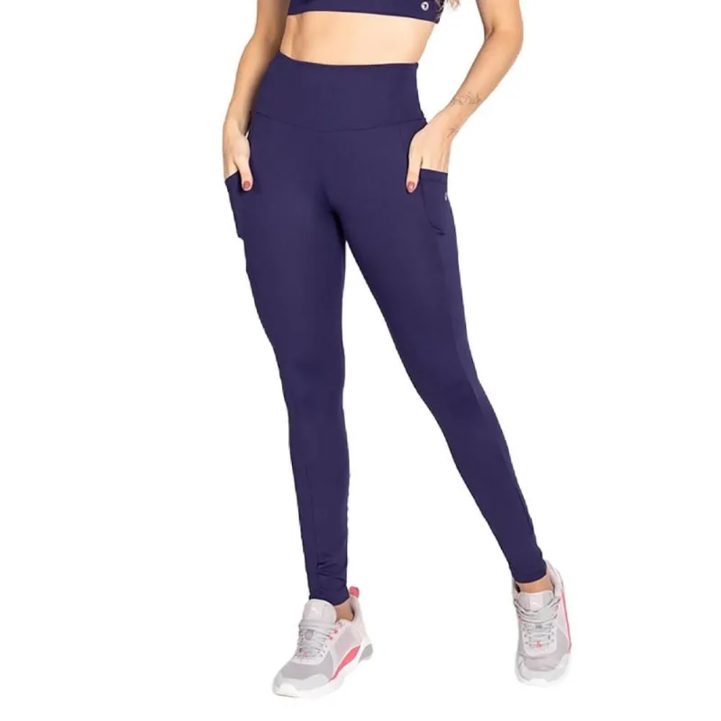 Legging Trinys Soft Core F-15444 Com Bolsos Feminina GG / Marinho