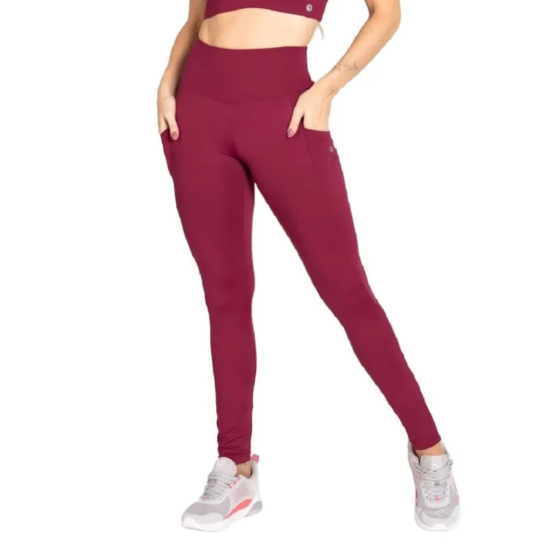Legging Trinys Soft Core F-15444 Com Bolsos Feminina G / BORDÔ