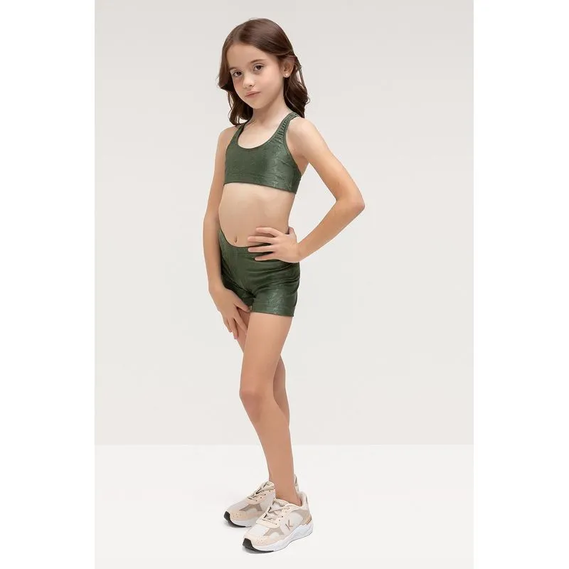 SHORTS JACQUARD ID INFANTIL - ESSENTIALS 26 - VERDE CROCO P