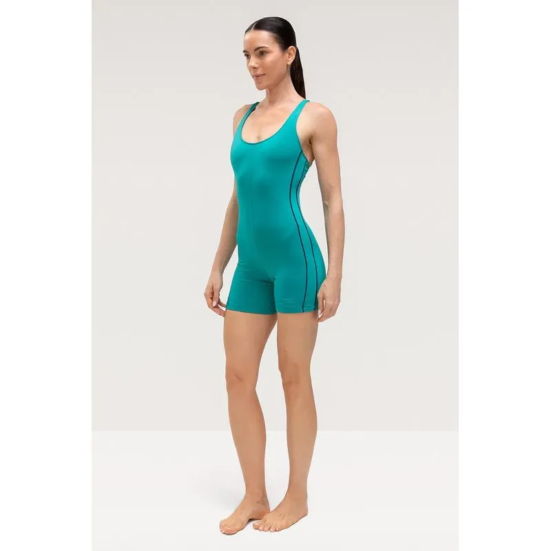 MACAQUINHO FRISO FECHADO NAS COSTAS COM TOUCA - SWIMWEAR 26/27 - VERDE ME G