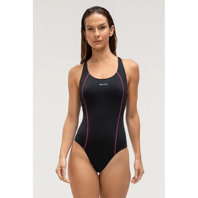 MAIÔ CONTRASTE FECHADO NAS COSTAS - SWIMWEAR 26/27 - PRETO G