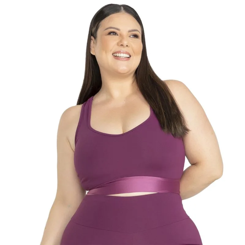 Top Trinys Flex Energy F-15806 Com Bojo Plus Size Feminino XXG / Uva