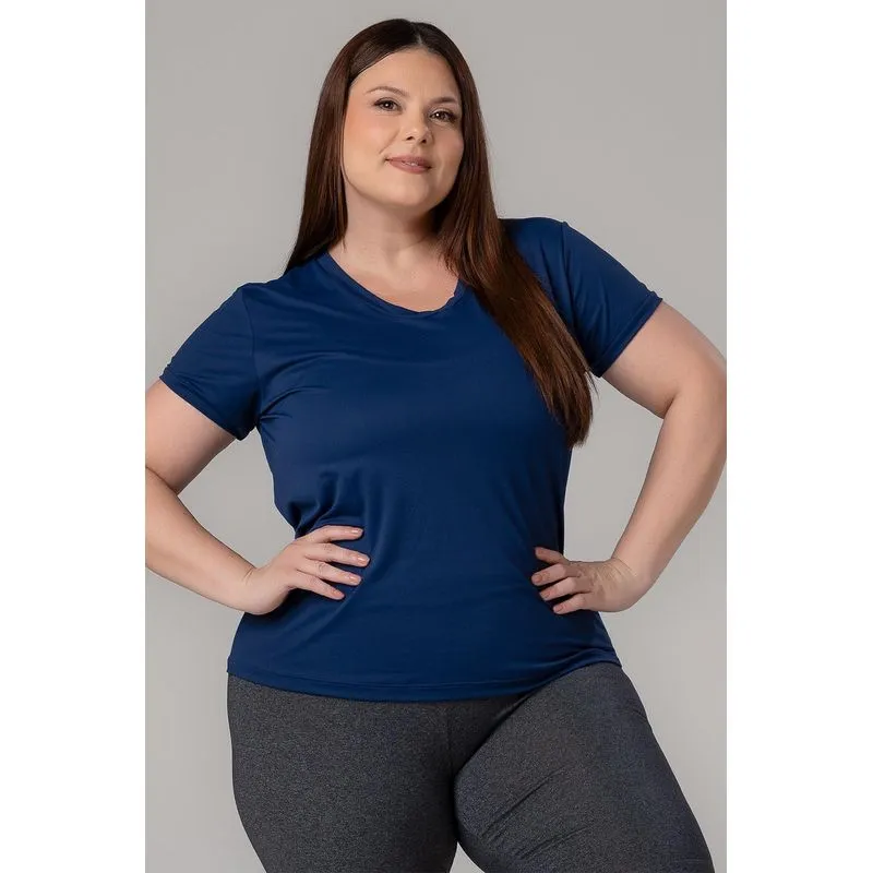 BLUSA ECO DRY PLUS SIZE ESSENTIAL ADULTO - MARINHO P