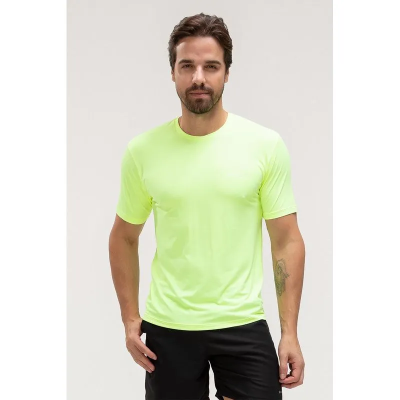 T-SHIRT ECO DRY ID MASCULINA - ESSENTIALS 26 - AMARELO LIMÃO G/L