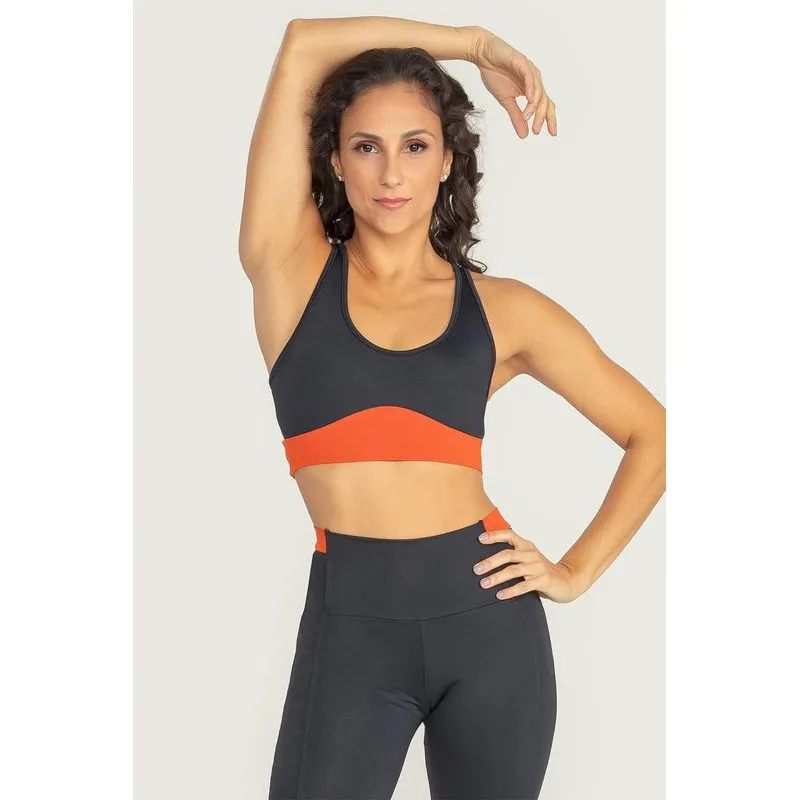 TOP LEDA BE YOU/25 ADULTO - PRETO / SUNSET P