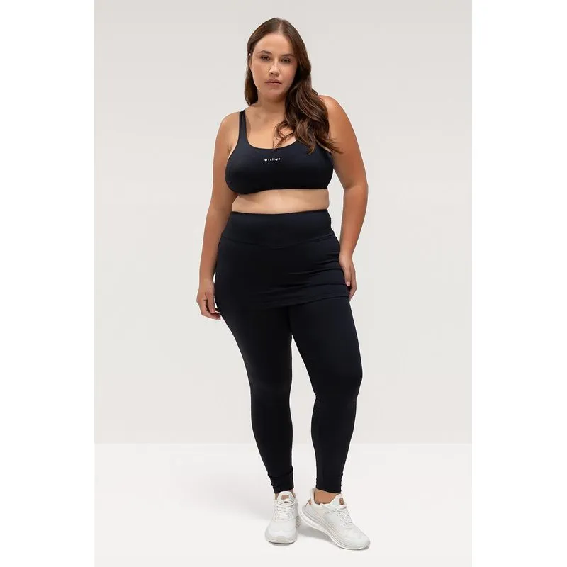 CALÇA LEGGING SOFT COM SAIA PLUS SIZE - ESSENTIAL 26 - PRETO M