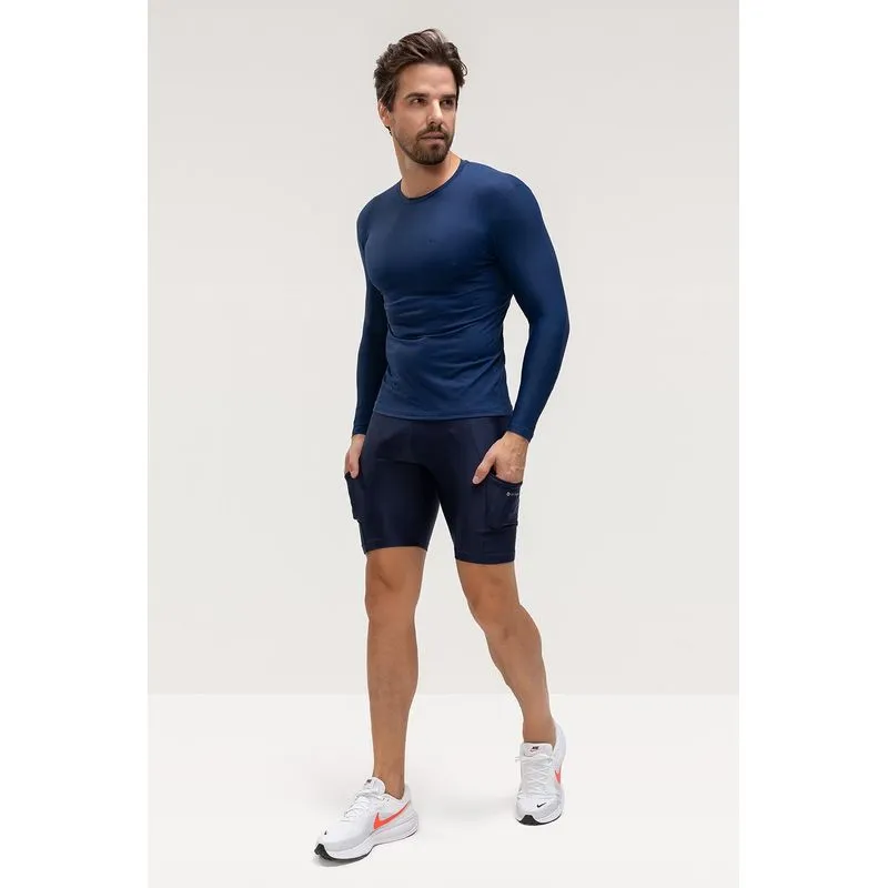 BERMUDA DE AQUECIMENTO COM BOLSO MASCULINA - ESSENTIALS 26 - MARINHO GG